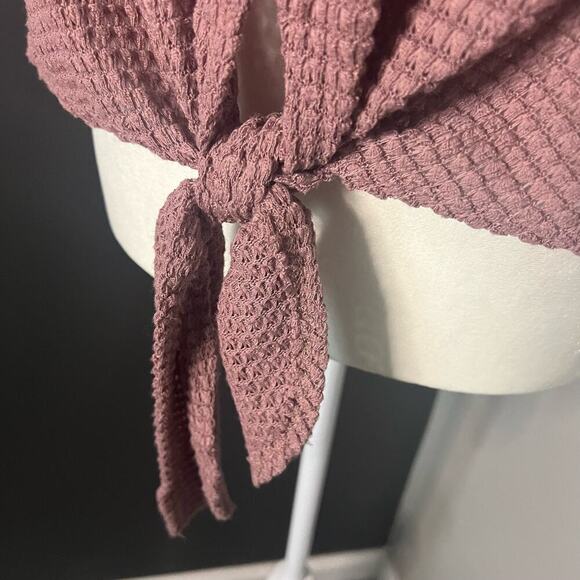 Blu Pepper Woman's Blush Waffle Knit Sleeveless Button Front Tank Top- Size XS - Picture 7 of 9